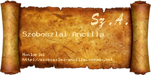 Szoboszlai Ancilla névjegykártya